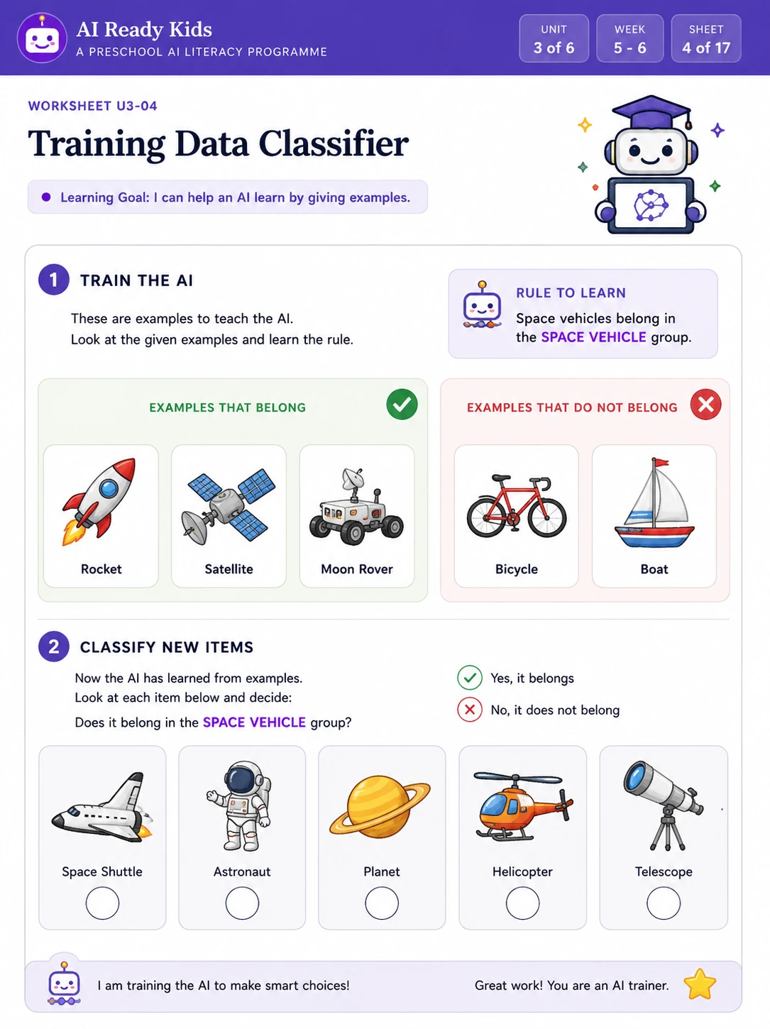 AI Ready Kids worksheet sample
